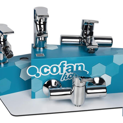 Kit de Grifería con Expositor para Grifos de Baño Modelo Ross | Ideal para exponer grifos | Capacidad de 5 unidades