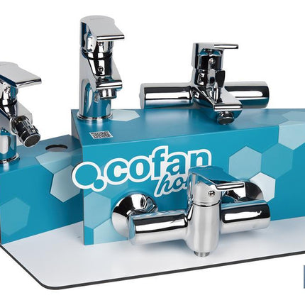 Kit de Grifería con Expositor para Grifos de Baño Modelo Ross | Ideal para exponer grifos | Capacidad de 5 unidades