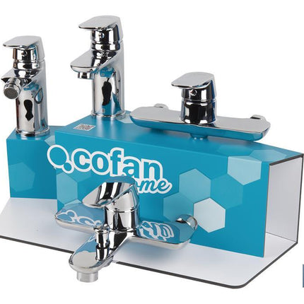 Kit de Grifería con Expositor para Grifos de Baño Modelo Rift | Ideal para exponer grifos | Capacidad de 5 unidades