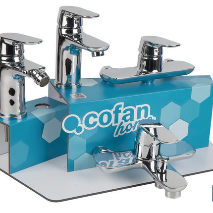 Kit de Grifería con Expositor para Grifos de Baño Modelo Rift | Ideal para exponer grifos | Capacidad de 5 unidades