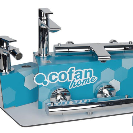 Kit de Grifería con Expositor para Grifos de Baño Modelo Matheson | Ideal para exponer grifos | Capacidad de 5 unidades