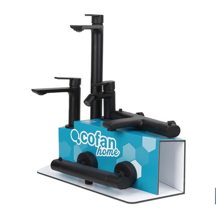 Kit de Grifería con Expositor para Grifos de Baño Modelo Kerch | Ideal para exponer grifos | Capacidad de 5 unidades
