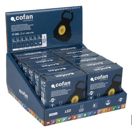Expositor de Linternas Pequeñas Cob Led Recargables | Incluye 12 Unidades