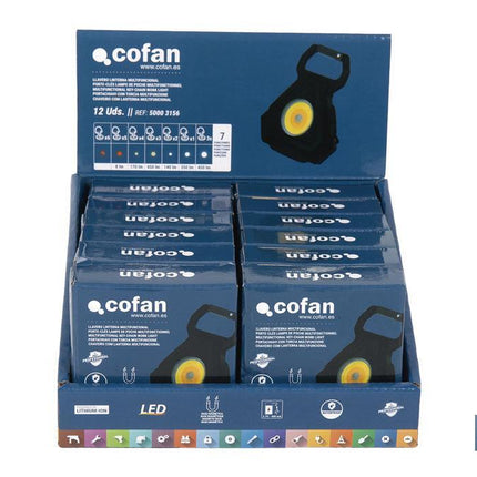 Expositor de Linternas Pequeñas Cob Led Recargables | Incluye 12 Unidades