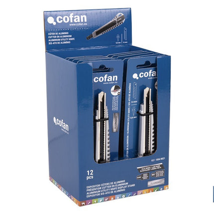 Expositor de cúteres de aluminio Cofan · Imagen de la familia