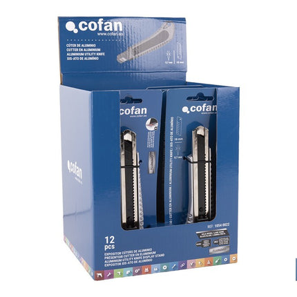 Expositor de cúteres de aluminio Cofan