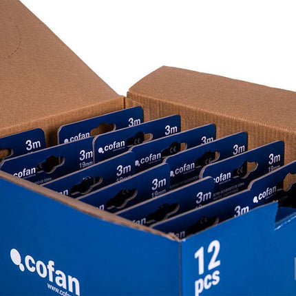 Expositor para flexómetros con protección de goma de Cofan · Foto del fabricante