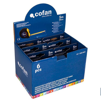 Expositor para flexómetros con protección de goma de Cofan · Foto del fabricante