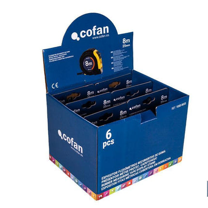 Expositor para flexómetros con protección de goma de Cofan · Foto del fabricante