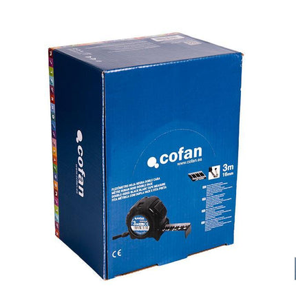 Expositor para flexómetros con hoja de nylon negra y doble cara de Cofan