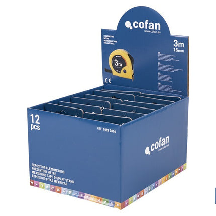 Expositores de flexómetros con bloqueo de hoja Cofan · Foto del fabricante
