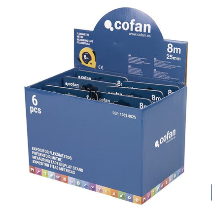Expositores de flexómetros con bloqueo de hoja Cofan · Foto del fabricante