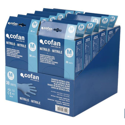 Expositor de cajas dispensadoras de guantes de nitrilo sin polvo Cofan · Foto del fabricante