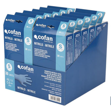 Expositor de cajas dispensadoras de guantes de nitrilo sin polvo Cofan · Foto del fabricante