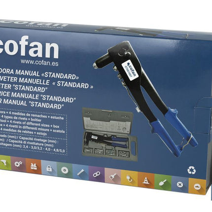 Kit remachadora manual Estándar | Con remaches incluidos de 2,4 - 3,0 / 3,2 - 4,0 - 4,8 / 5,0 mm | Para todo tipo de remaches
