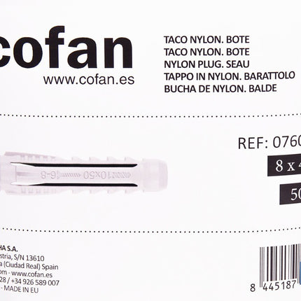 Bote de tacos de nylon multimaterial de 4 segmentos con sistema Anti-Spin Cofan · Foto del fabricante