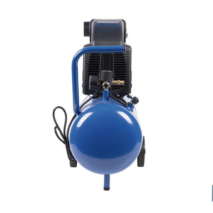 Compresor de aire de pistón coaxial | Motor de 2 HP | Compresor monofásico 230 V | Presión máxima: 8 bares | Depósito de 24 litros | Medidas: 61 x 31 x 58 cm