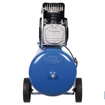 Compresor de aire de pistón coaxial | Motor de 2 HP | Compresor monofásico 230 V | Presión máxima: 8 bares | Depósito de 50 litros | Medidas: 77 x 43 x 66 cm