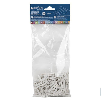 Cuñas para alicatados profesionales | Pack de 250 unidades en color blanco | Medida: 5 mm