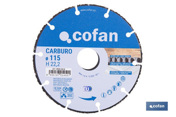 Disco especial carburo materiales blandos Cofan · Imagen de la familia