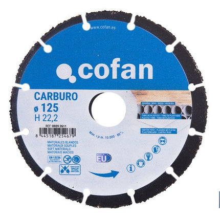 Disco especial carburo materiales blandos Cofan