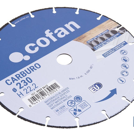 Disco especial carburo materiales blandos Cofan · Foto del fabricante