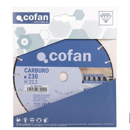 Disco especial carburo materiales blandos Cofan · Foto del fabricante