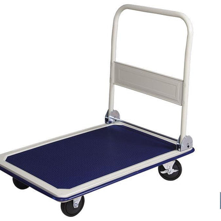 Carro plataforma plegable de acero con ruedas y freno. Carretilla de carga antideslizante hasta 300 kg