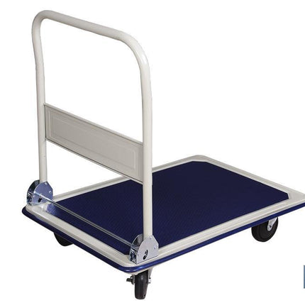 Carro plataforma plegable de acero con ruedas y freno. Carretilla de carga antideslizante hasta 300 kg