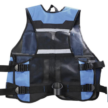 Chaleco portaherramientas multibolsillos ajustable con bandas reflectantes