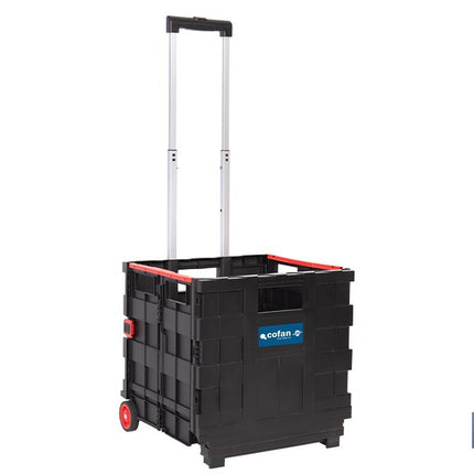 Trolley plegable con asa telescópica | Material: PP | Mango ergonómico | Carga máxima: 25 kg | Compacto y fácil de montar
