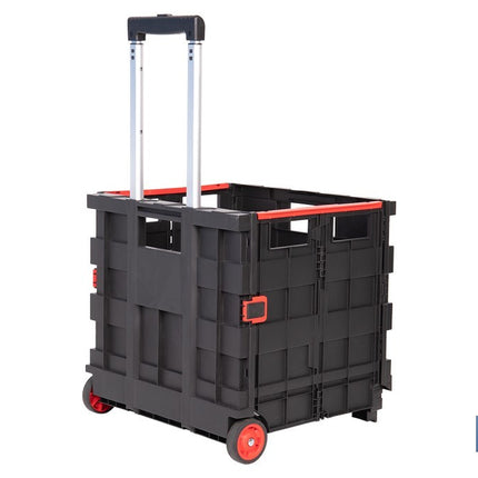 Trolley plegable con asa telescópica | Material: PP | Mango ergonómico | Carga máxima: 25 kg | Compacto y fácil de montar