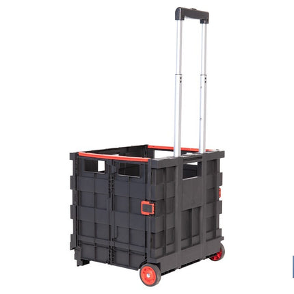 Trolley plegable con asa telescópica | Material: PP | Mango ergonómico | Carga máxima: 25 kg | Compacto y fácil de montar
