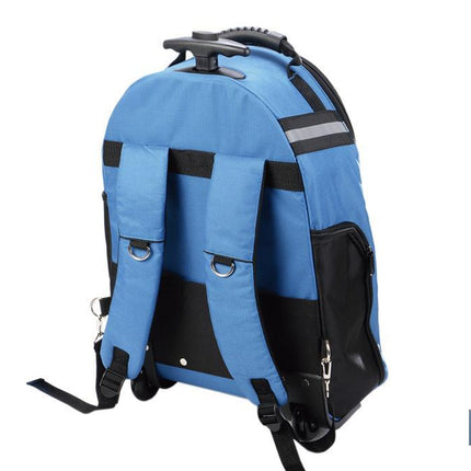 Mochila portaherramientas con múltiples bolsillos, ruedas y barra extensible | Peso de carga máximo de 20 kg | Medidas: 35 x 20 x 50 cm