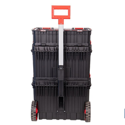 Set modular con 3 cajas de herramientas | Con ruedas, asa telescópica, módulos apilables | Medidas: 53 x 35,5 x 82,5 cm