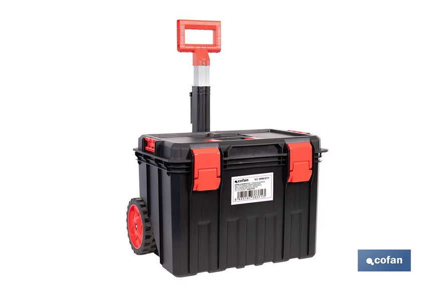 Caja de herramientas Heavy Duty | Con Asa Telescópica y 2 Ruedas | Medidas: 53 x 35,5 x 39 cm