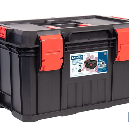 Caja de herramientas modular con separadores removibles y conectores | Capacidad de carga: 50 kg | Compatible con set modular | Medidas: 53 x 35,5 x 31 cm