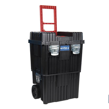 Carro de herramientas Compact con 2 Bloques | Con Doble Asa y Ruedas | Medidas: 45 x 36 x 64 cm
