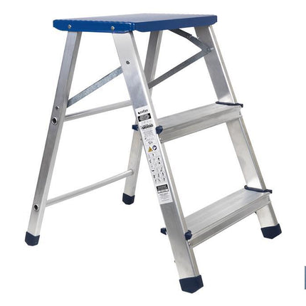Taburete plegable de 3 peldaños | Material: aluminio | Carga máxima de 150 kilos