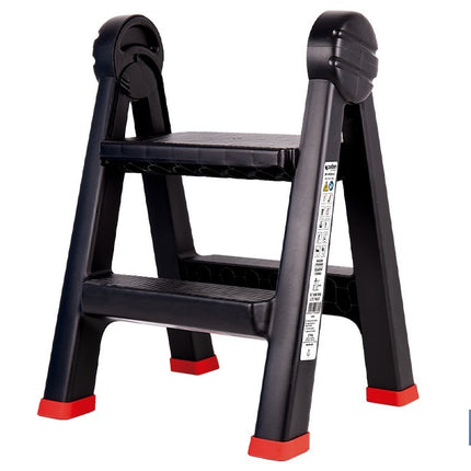 Escalera plegable de 2 peldaños | Superficie antideslizante | Compacta y segura | Carga de hasta 150 kg | Material: PP