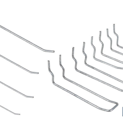 Set de 8 ganchos dobles | Adecuado para panel de herramientas perforado | Material: acero zincado