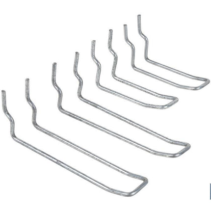 Set de 8 ganchos dobles | Adecuado para panel de herramientas perforado | Material: acero zincado