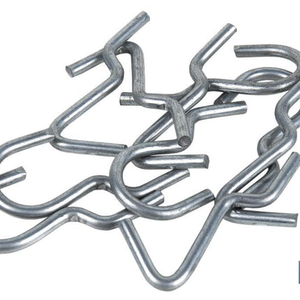 Set de 10 ganchos simples | Adecuado para panel de herramientas perforado | Varias medidas | Material: acero zincado