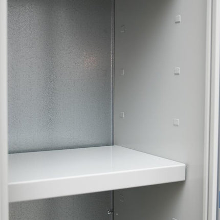 Armario escobero | Accesorio multiusos con 1 puerta y 4 estantes | Material: acero | Medidas: 180 x 40 x 40 cm