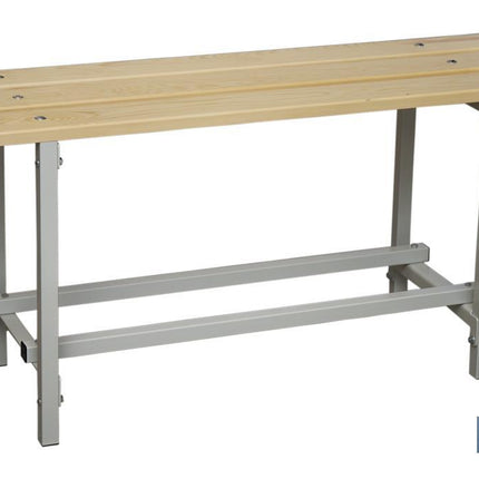 Banco de vestuario | Estructura de acero | Asiento de madera| Medidas: 47,5 x 100 x 32 cm