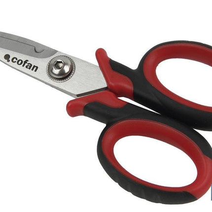 Tijeras de electricista profesional | Con longitud 150 mm | Con hueco especial para pelar y cortar cable
