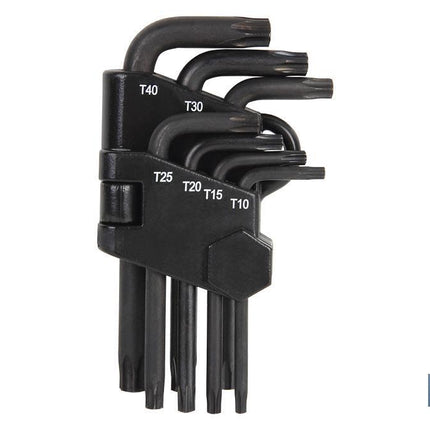 Juego de llaves Torx | 6 piezas | Contiene T-10, T-15, T-20, T-25, T-27, T-30.