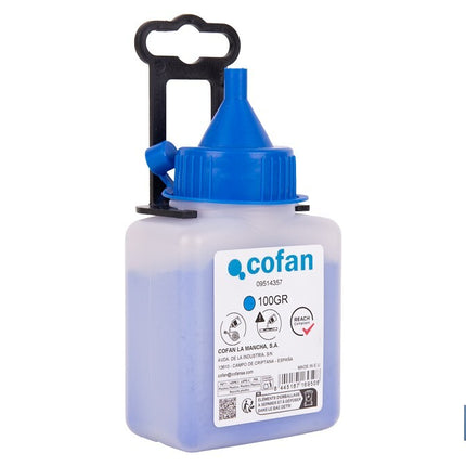 Frasco de polvo azul de trazado Cofan · Imagen de la familia