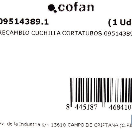 Recambio de cuchilla para tijeras cortatubos multicapa | Material: acero inoxidable | Recubrimiento PTFE | Medidas: 145 x 80 x 1 mm