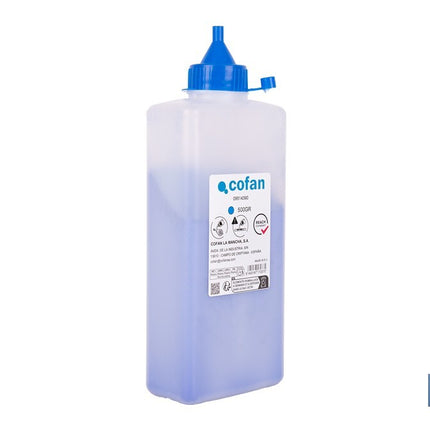 Frasco de polvo azul de trazado Cofan